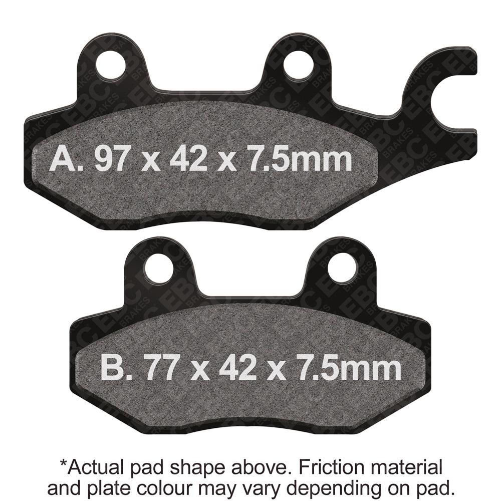 EBC Motorcycle Brake Pads for KAWASAKI KVF 650 Brute Force Hardwoods Green 2007-2008