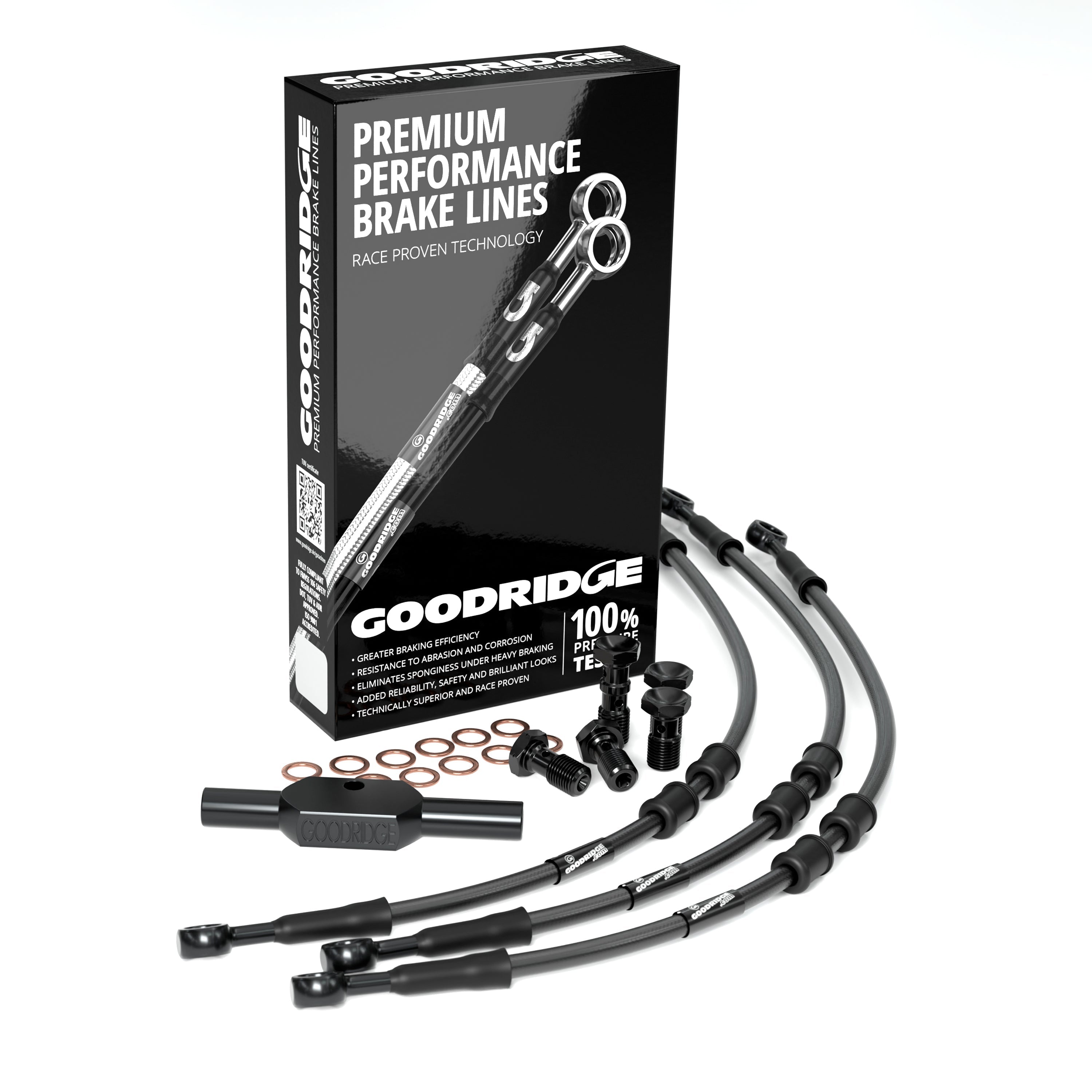 FRONT PERFORMANCE BRAKE HOSE KIT FOR HARLEY DAVIDSON FLHPE ROAD KING POLICE (NO ABS) 08-11 Harley Davidson
