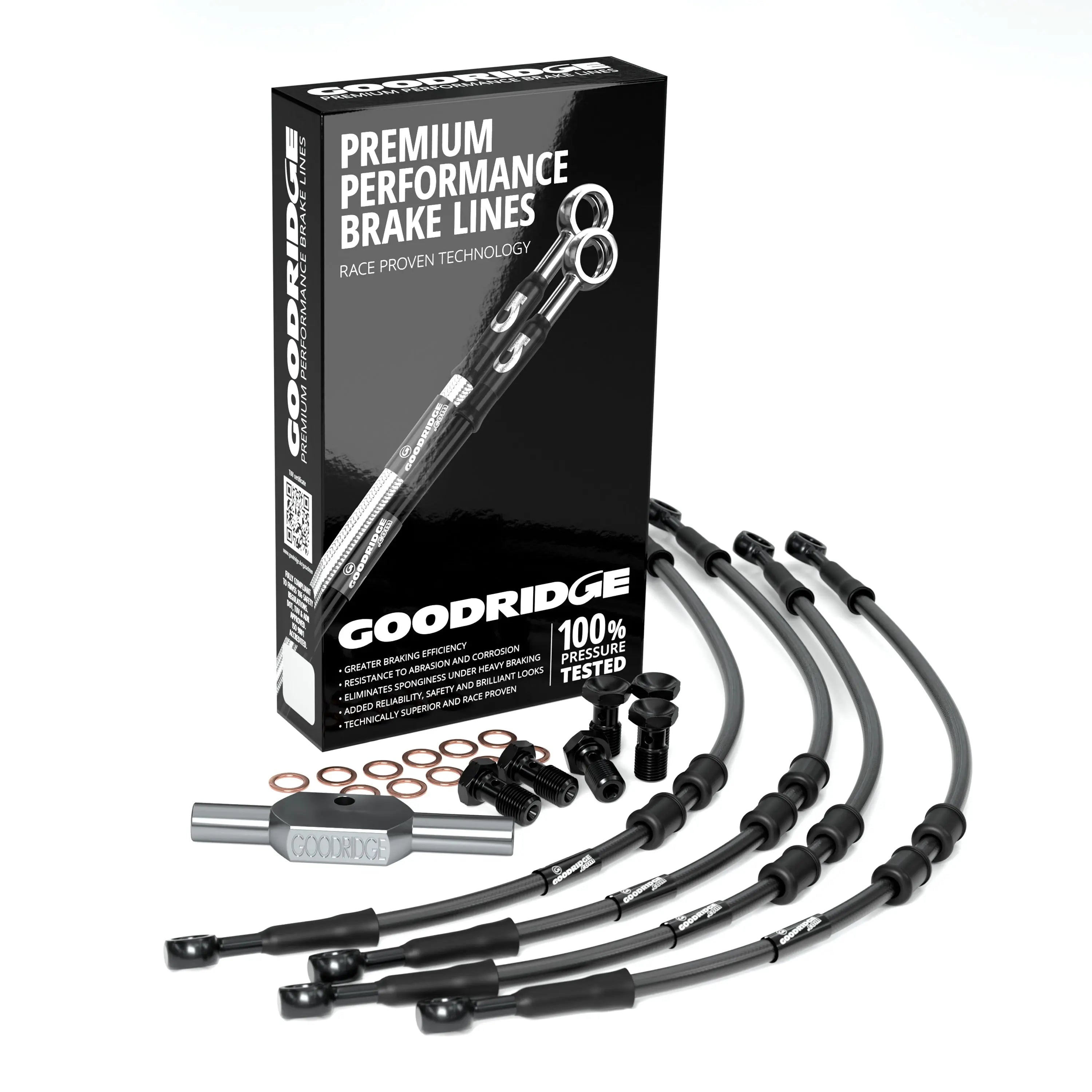 FRONT PERFORMANCE BRAKE HOSE KIT FOR HARLEY DAVIDSON FLHRSE4 CVO ROAD KING (ABS) 08-12 Harley Davidson